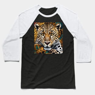 Leopard Portrait Baseball T-Shirt